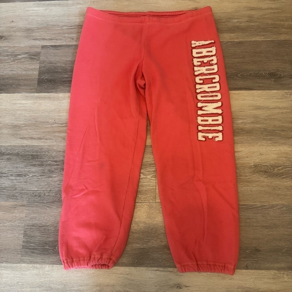 Vintage Abercrombie and Fitch A&F Logo Sweatpants Joggers Size Medium Y2K